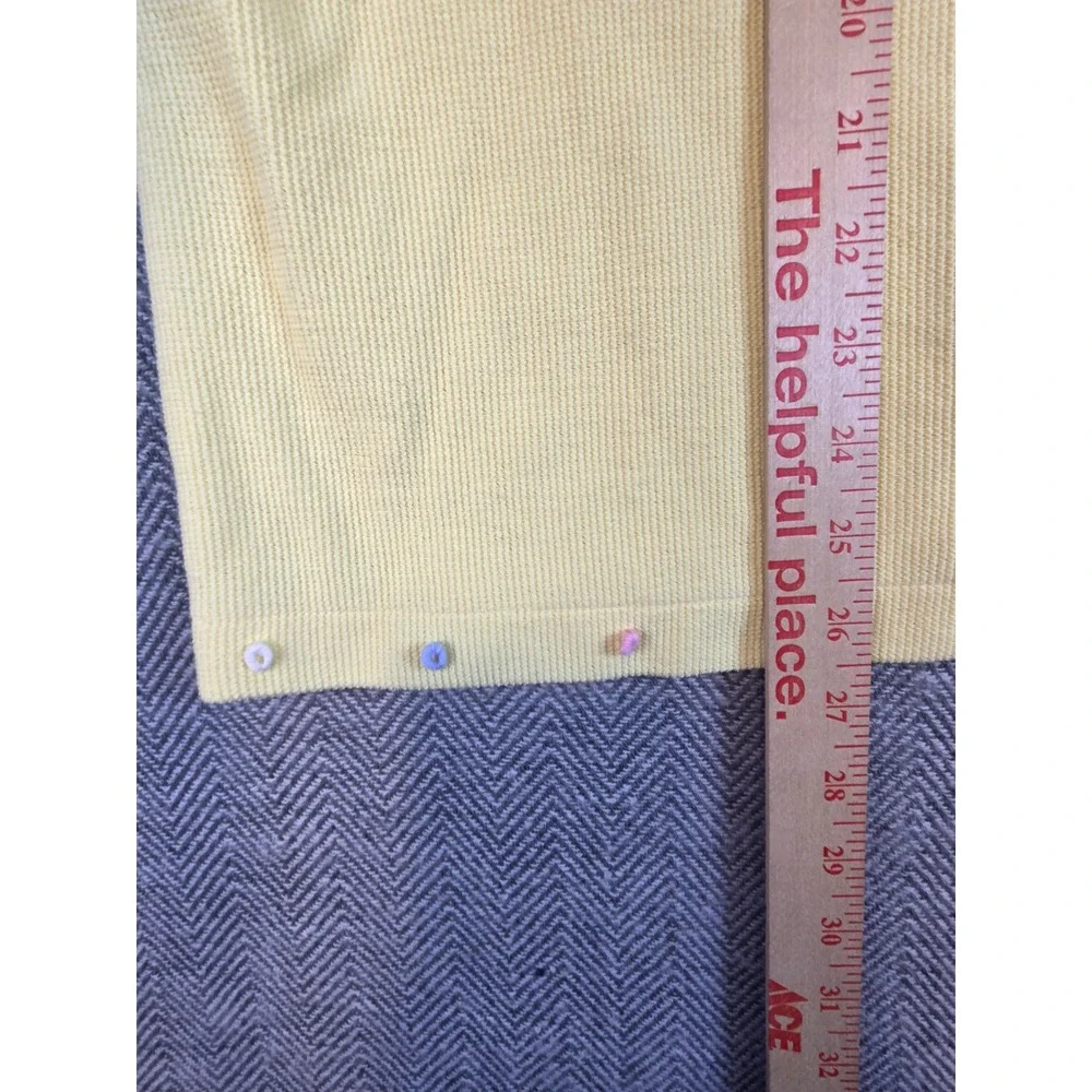 CJ Banks Yellow Hand Embroidered Button Front Ribbed Cardigan Sweater 2X